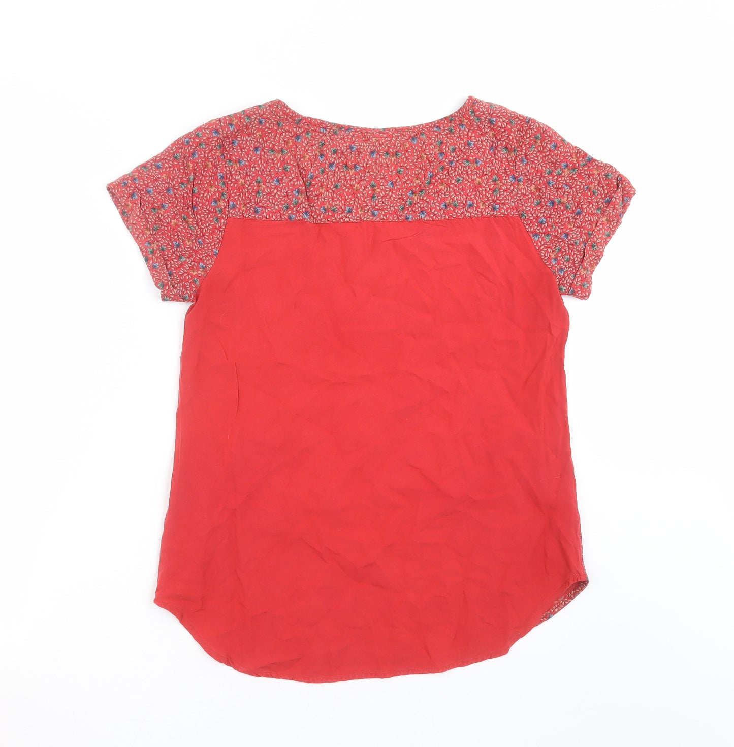 FATFACE Womens Red Floral  Basic Blouse Size 10
