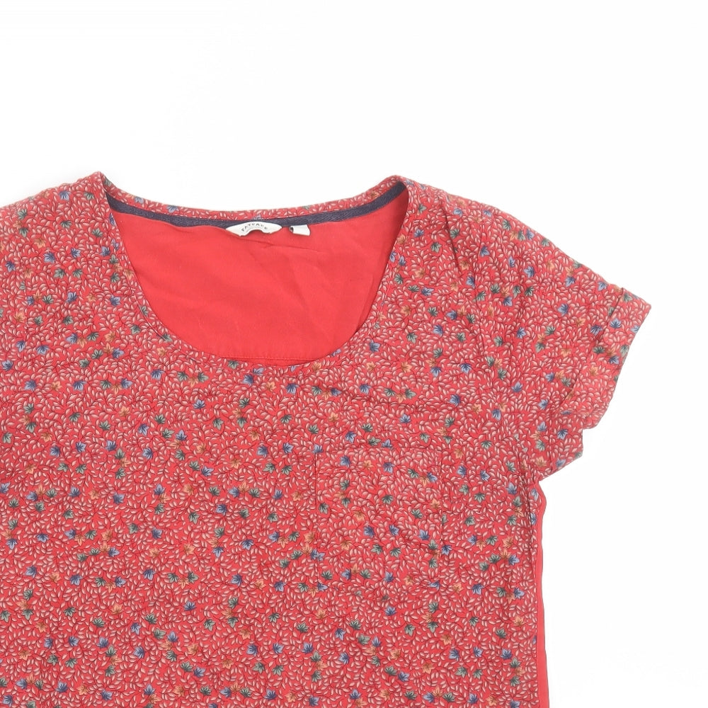 FATFACE Womens Red Floral  Basic Blouse Size 10