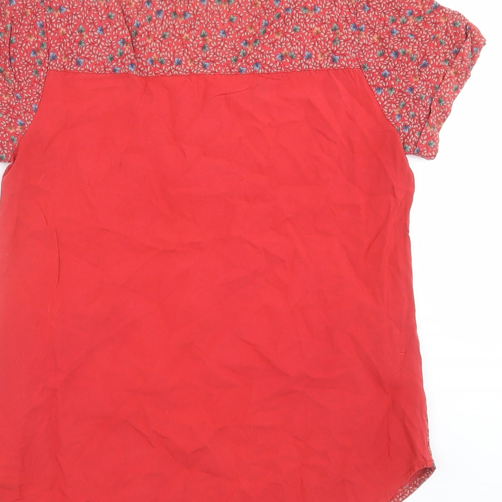 FATFACE Womens Red Floral  Basic Blouse Size 10