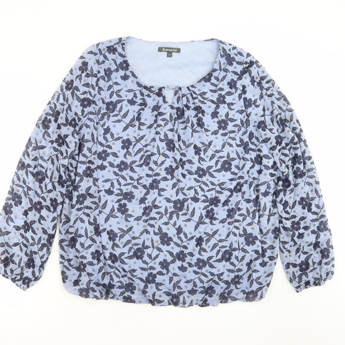 Bonmarché Womens Blue Floral  Basic Blouse Size 18