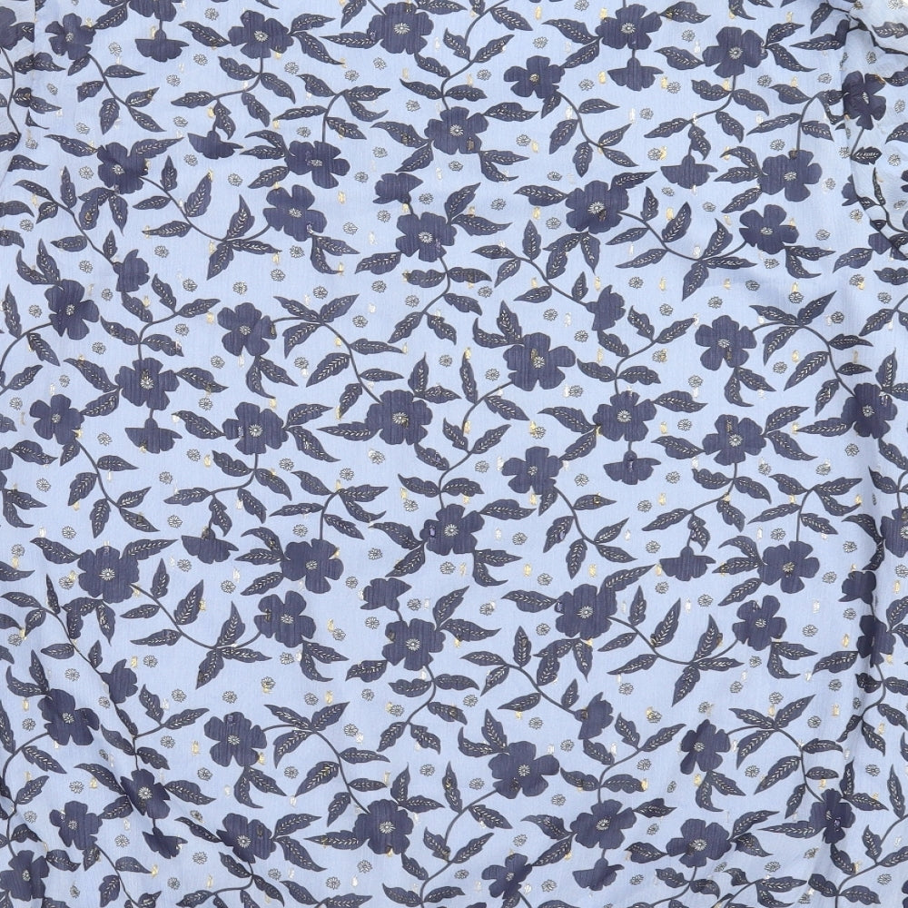 Bonmarché Womens Blue Floral  Basic Blouse Size 18