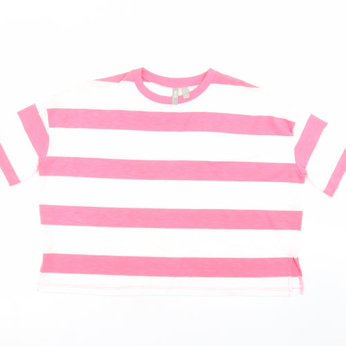 ASOS Womens Pink Striped  Basic T-Shirt Size 8