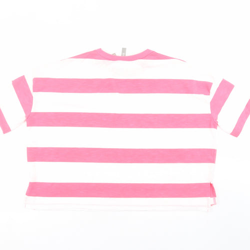 ASOS Womens Pink Striped  Basic T-Shirt Size 8