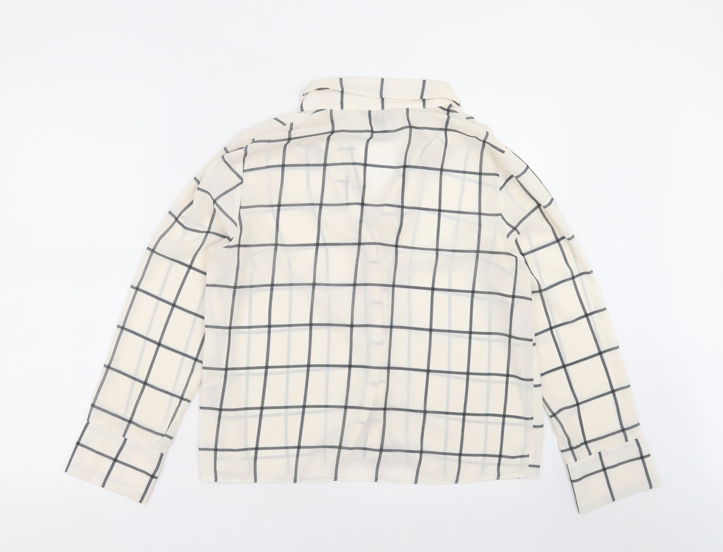 New Look Womens Ivory Check  Basic Blouse Size 10