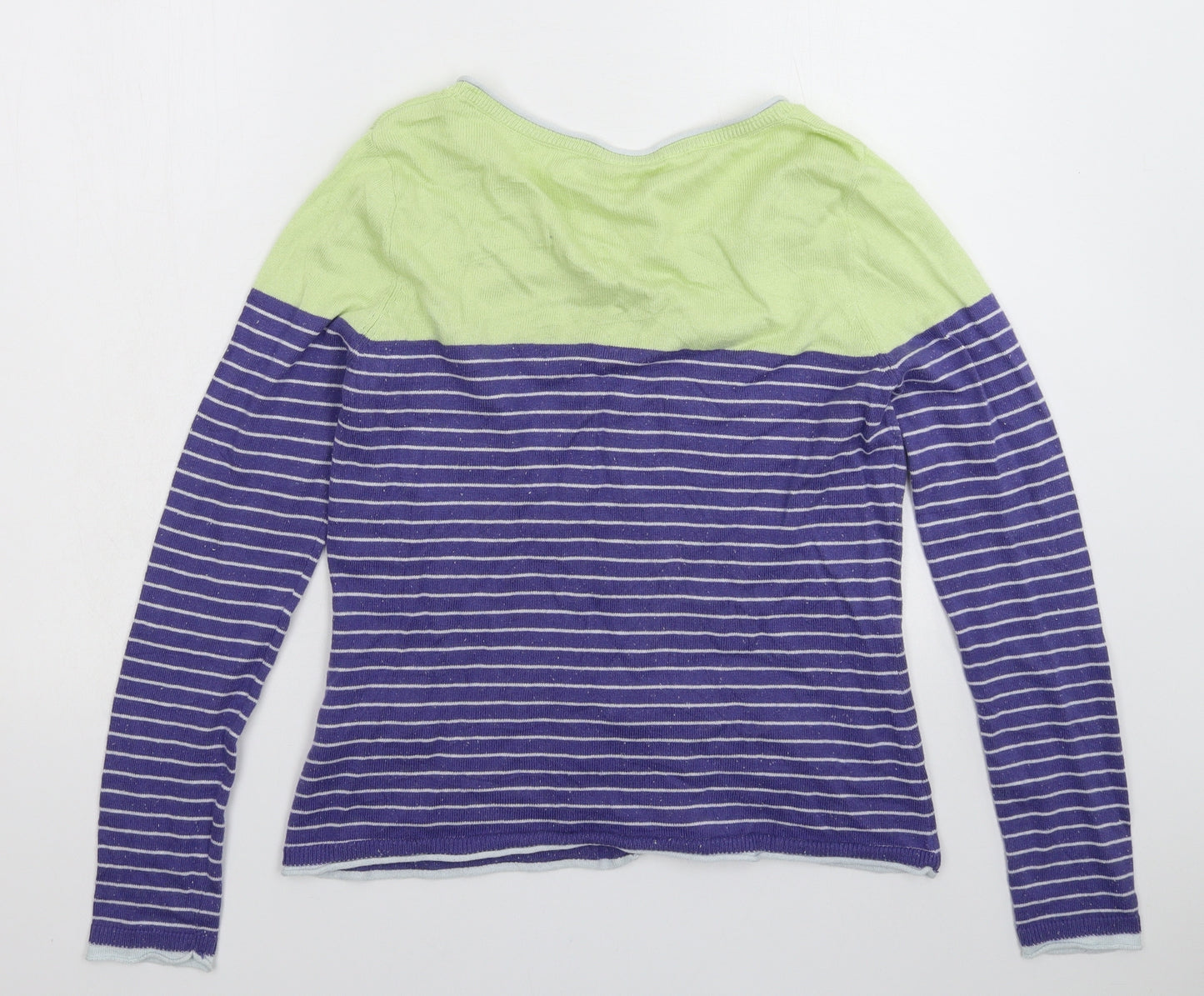 Weird Fish Womens Multicoloured Striped Knit Cardigan Jumper Size 12