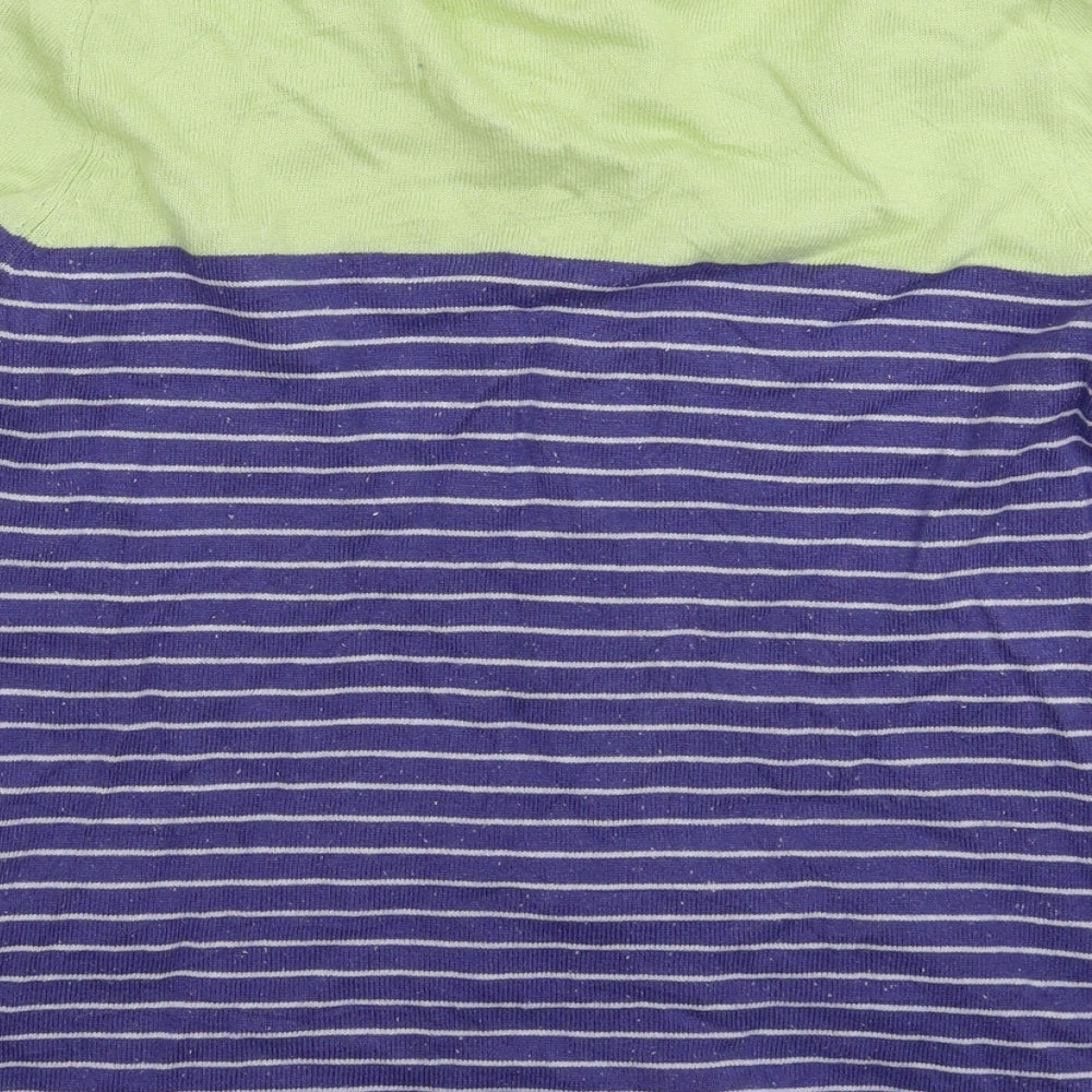 Weird Fish Womens Multicoloured Striped Knit Cardigan Jumper Size 12