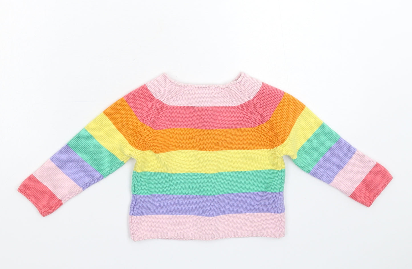 NEXT Girls Multicoloured Striped Knit Cardigan Jumper Size 18-24 Months