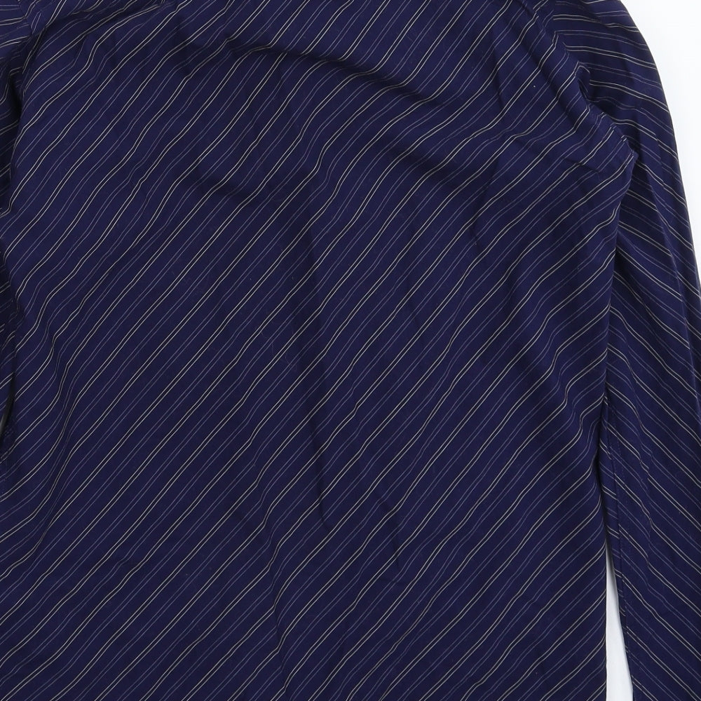 Burton Mens Blue Striped   Dress Shirt Size S