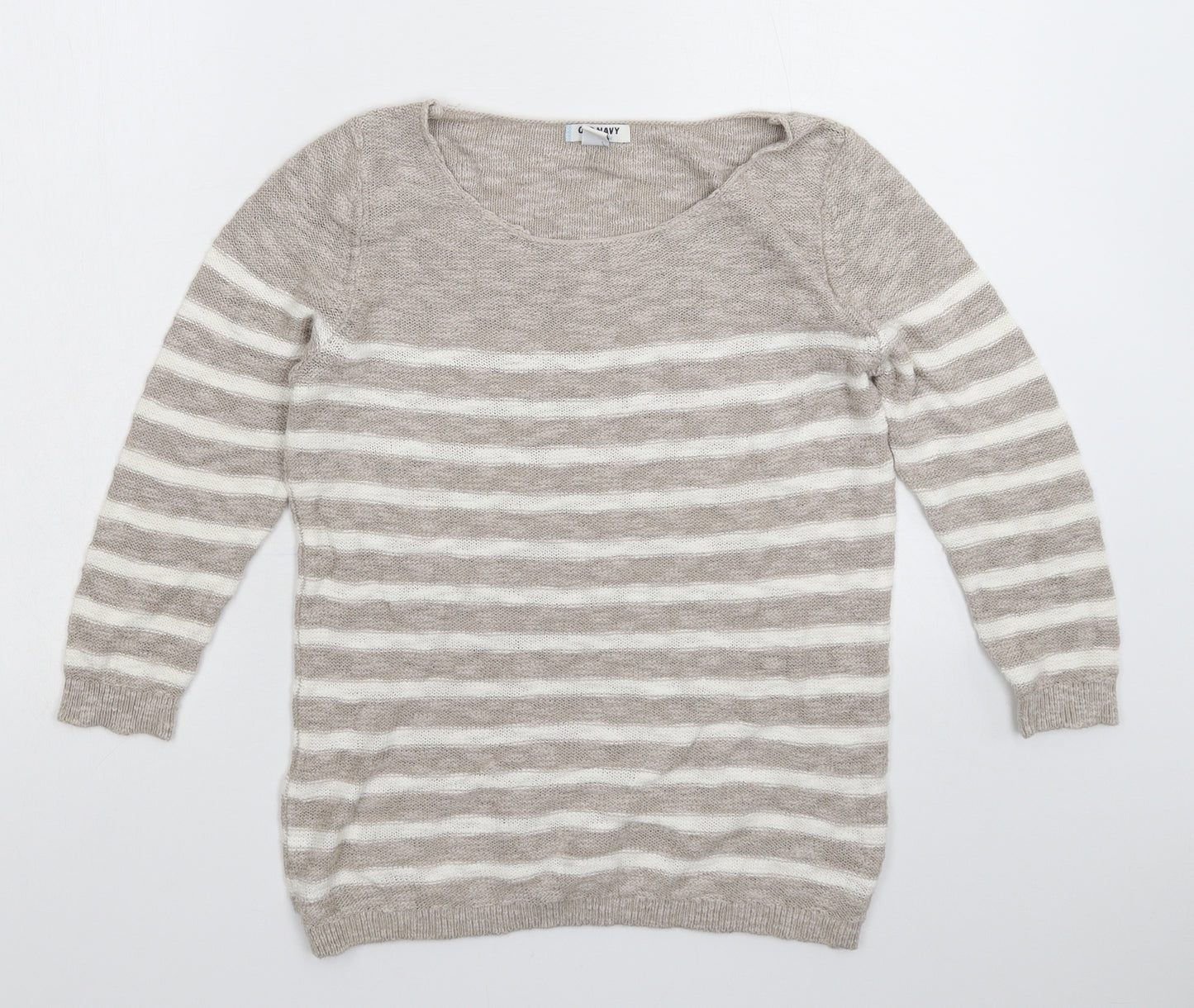 Old Navy Womens Grey Striped Knit Pullover Jumper Size S