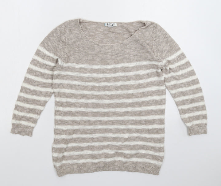 Old Navy Womens Grey Striped Knit Pullover Jumper Size S