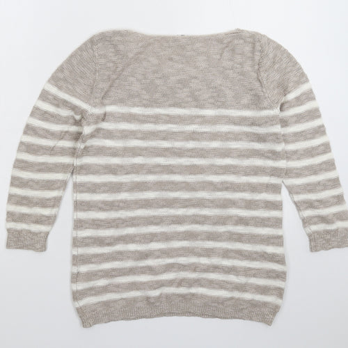 Old Navy Womens Grey Striped Knit Pullover Jumper Size S