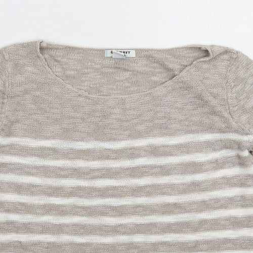 Old Navy Womens Grey Striped Knit Pullover Jumper Size S