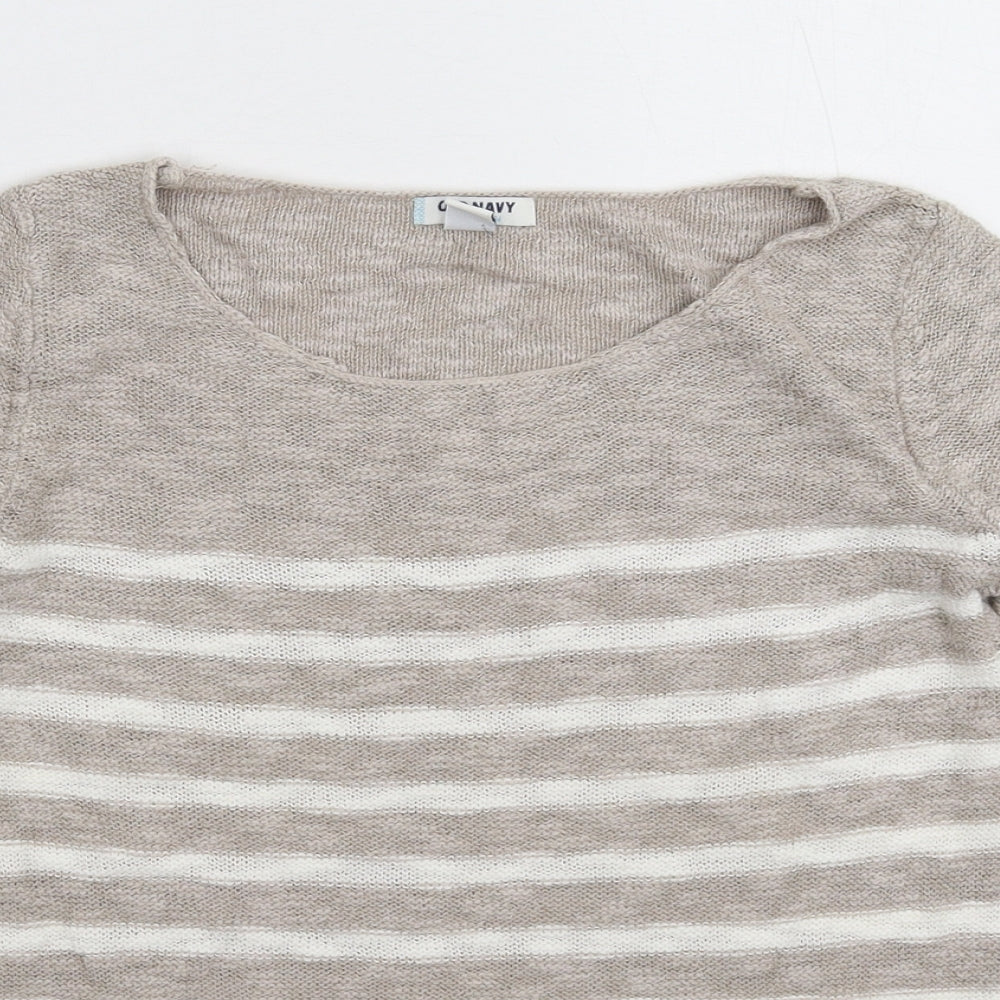 Old Navy Womens Grey Striped Knit Pullover Jumper Size S