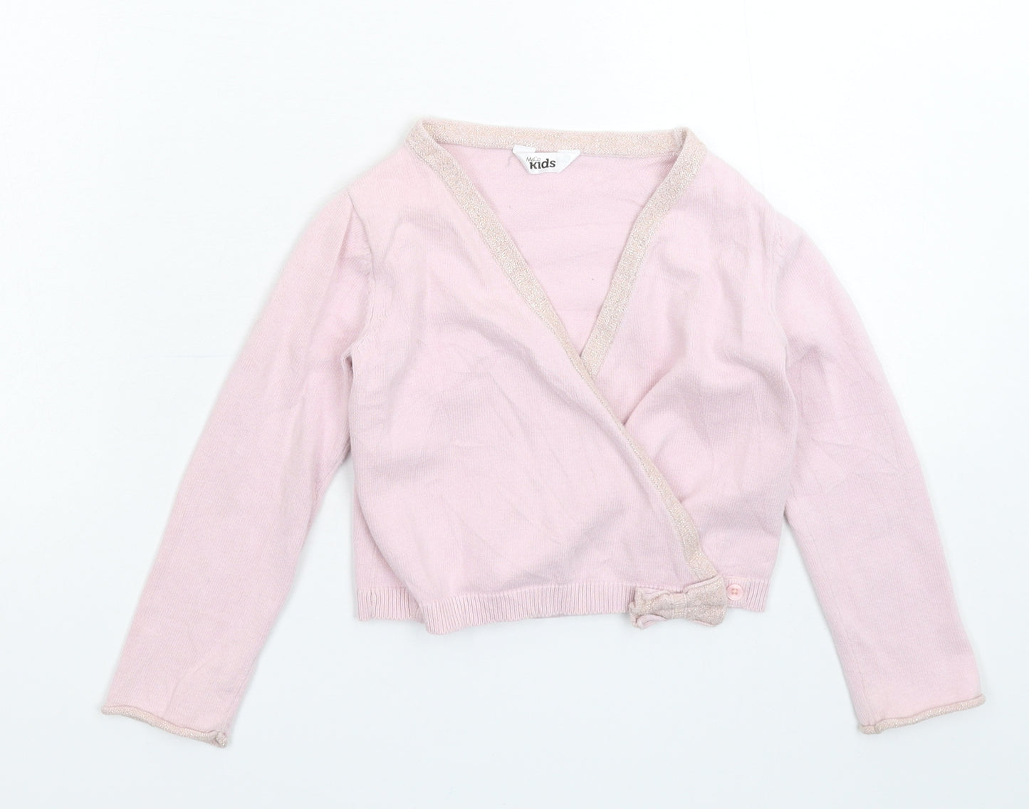 M&Co Girls Pink  Knit Cardigan Jumper Size 4-5 Years
