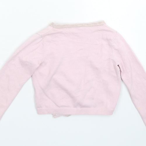 M&Co Girls Pink  Knit Cardigan Jumper Size 4-5 Years