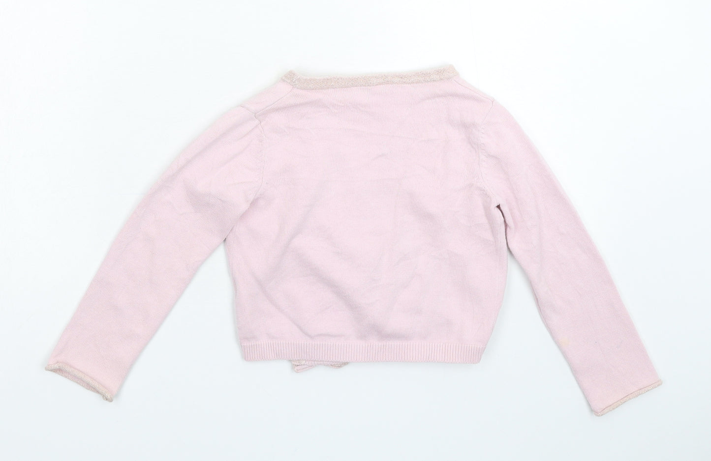 M&Co Girls Pink  Knit Cardigan Jumper Size 4-5 Years