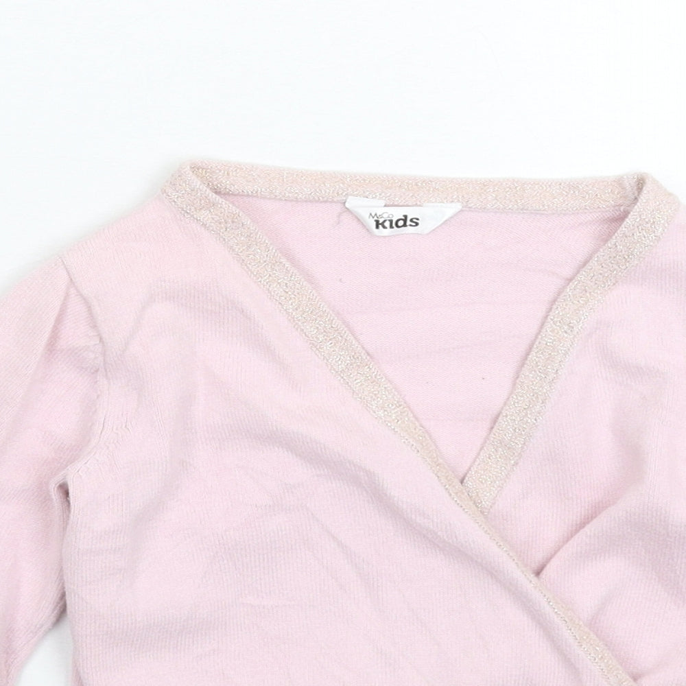 M&Co Girls Pink  Knit Cardigan Jumper Size 4-5 Years