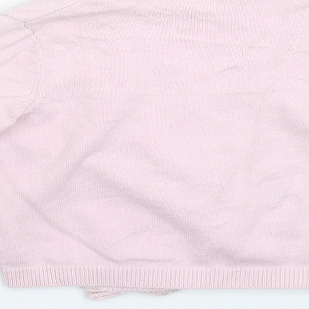 M&Co Girls Pink  Knit Cardigan Jumper Size 4-5 Years
