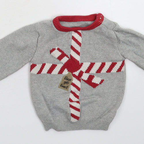 TU Baby Grey  Knit Pullover Jumper Size 3-6 Months