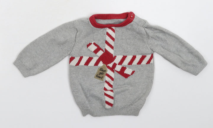 TU Baby Grey Knit Pullover Jumper Size 3-6 Months