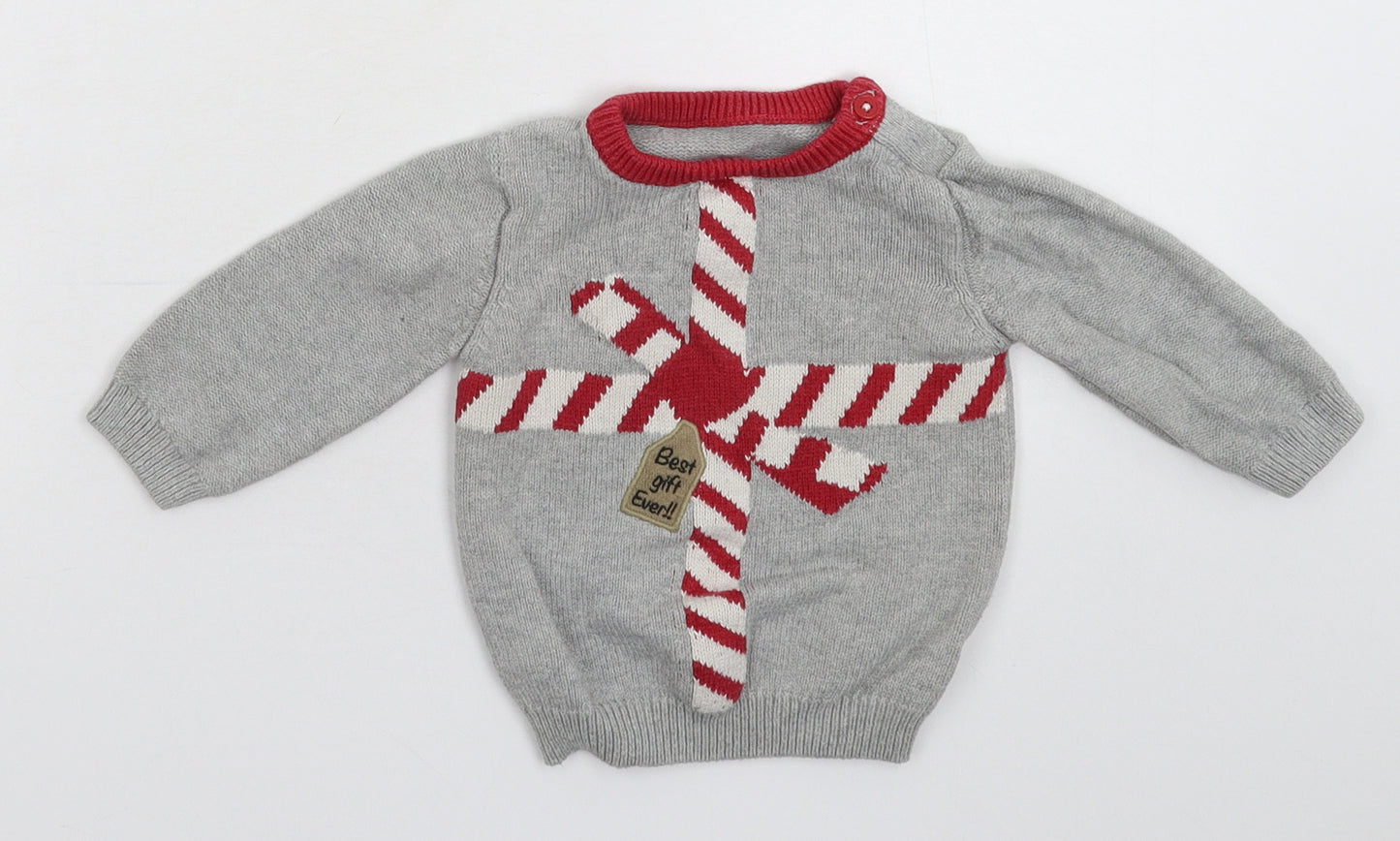 TU Baby Grey  Knit Pullover Jumper Size 3-6 Months
