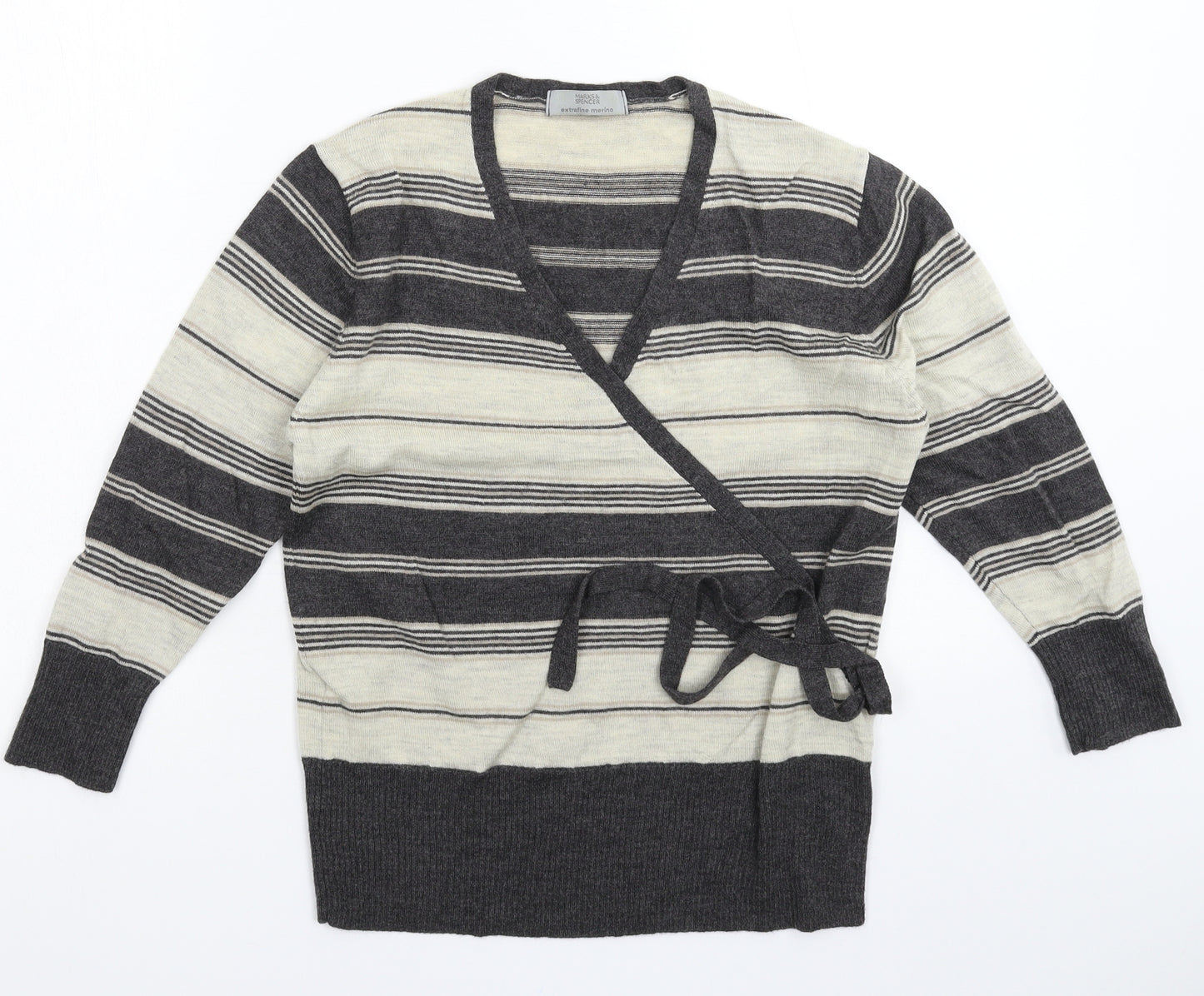 Marks and Spencer Womens Multicoloured Striped Knit Pullover Jumper Size 12