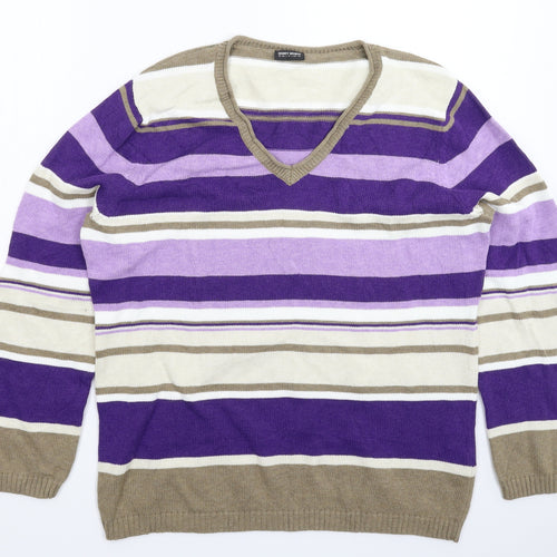 Gerry Weber Womens Multicoloured Striped Knit Pullover Jumper Size 18