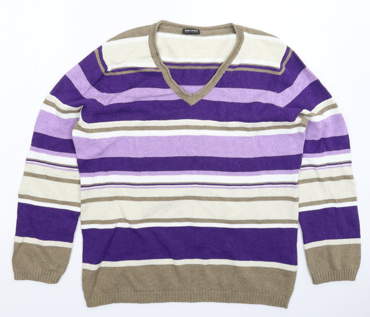 Gerry Weber Womens Multicoloured Striped Knit Pullover Jumper Size 18