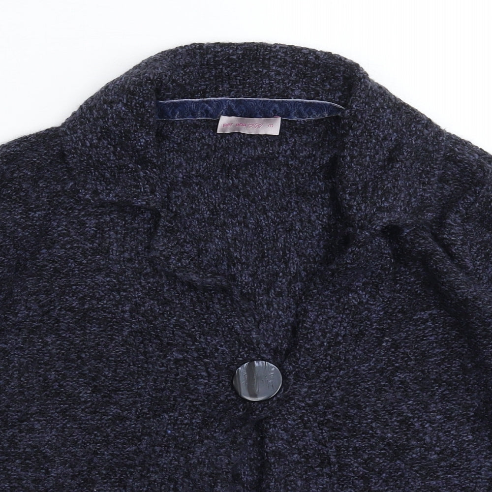 Per Una Womens Blue  Knit Cardigan Jumper Size M