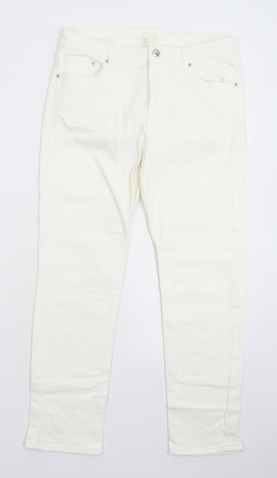 H&M Womens White  Denim Skinny Jeans Size 10 L26 in