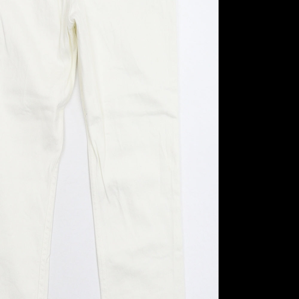H&M Womens White  Denim Skinny Jeans Size 10 L26 in