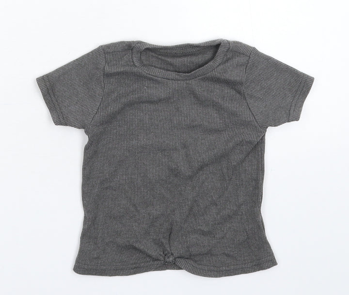 Nutmeg Girls Grey   Basic T-Shirt Size 5-6 Years