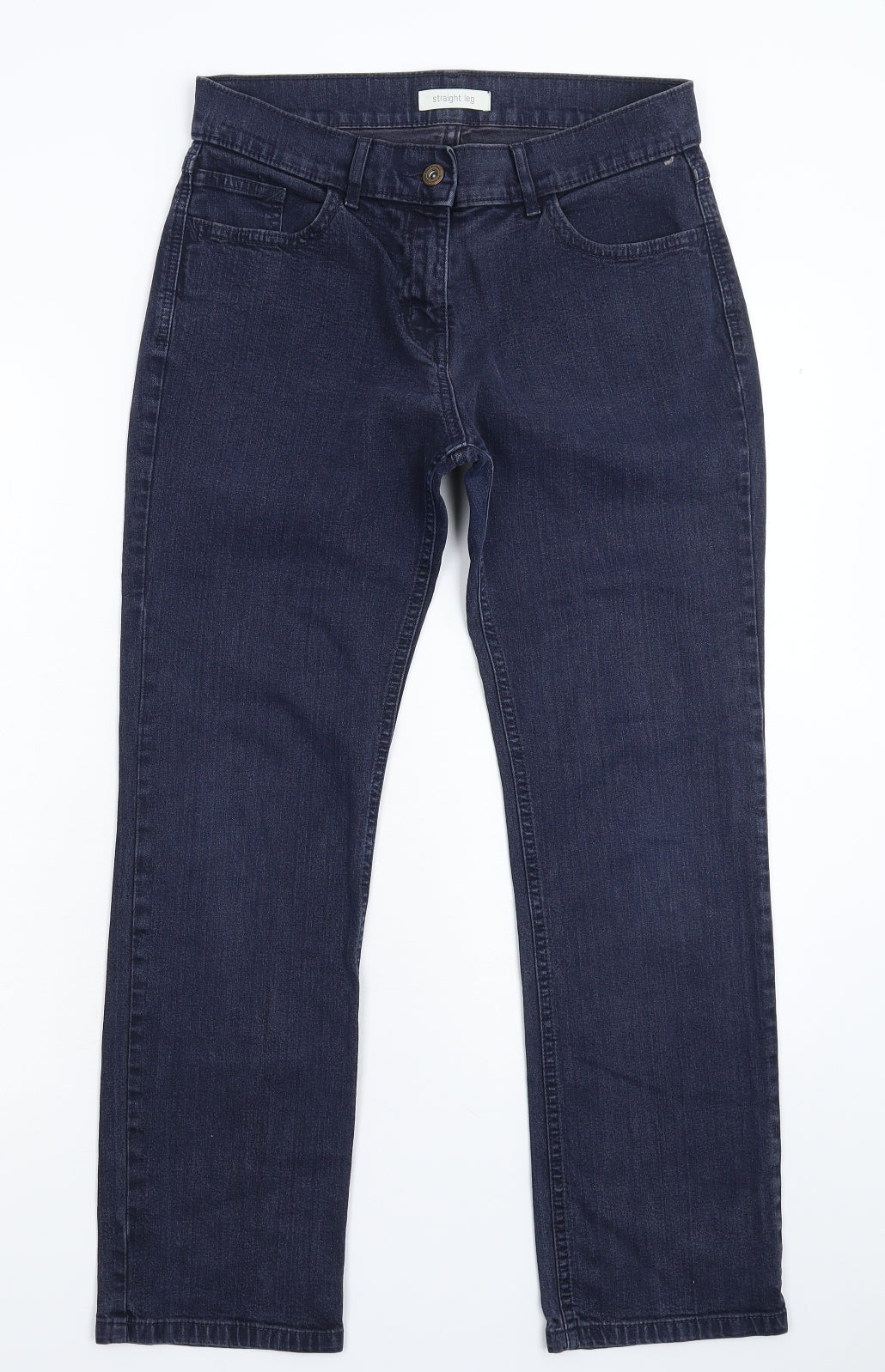 Marks and Spencer Womens Blue  Denim Straight Jeans Size 10 L26 in