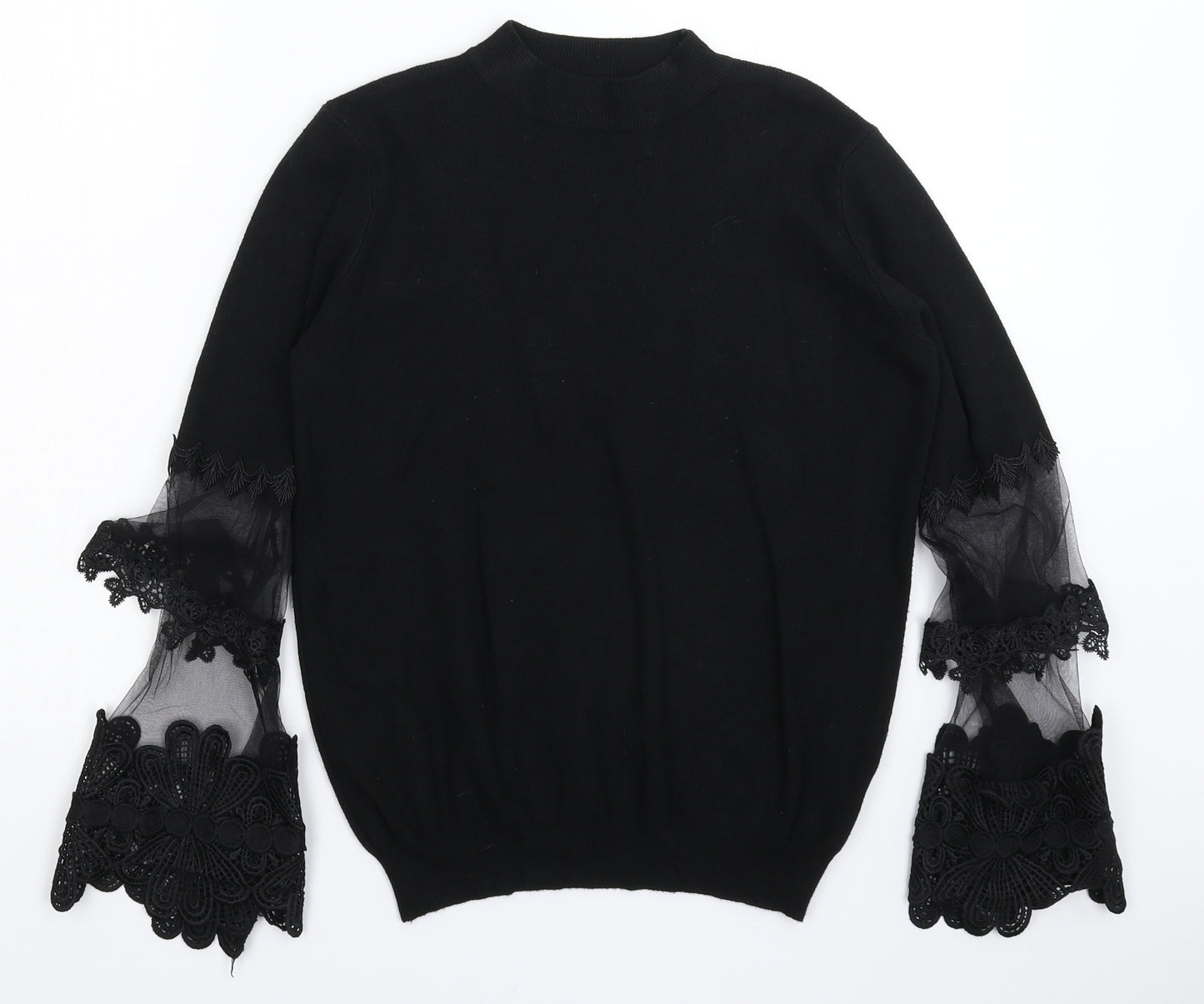 Laetitia Mem Womens Black  Knit Pullover Jumper Size M