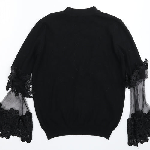 Laetitia Mem Womens Black  Knit Pullover Jumper Size M