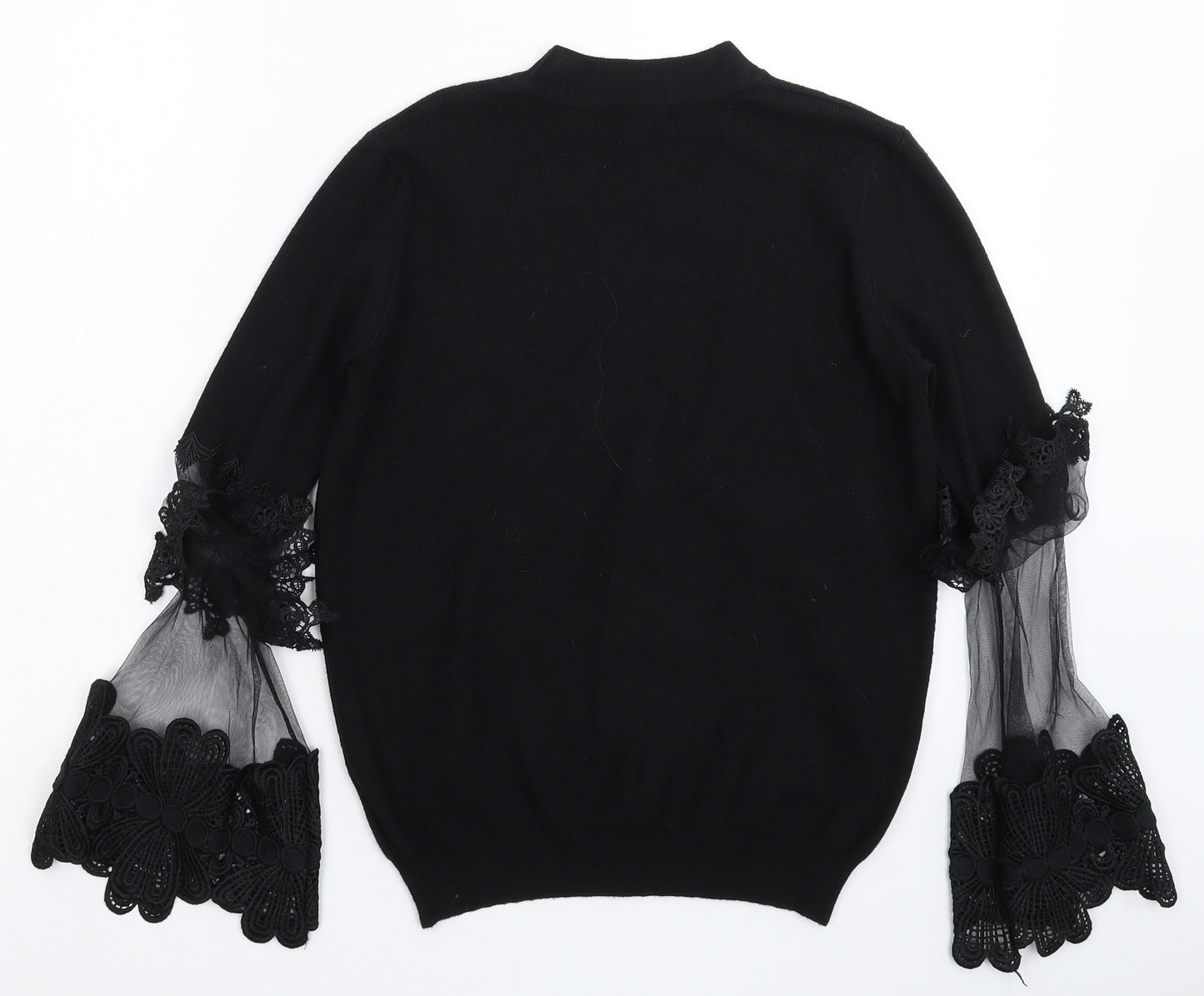 Laetitia Mem Womens Black  Knit Pullover Jumper Size M
