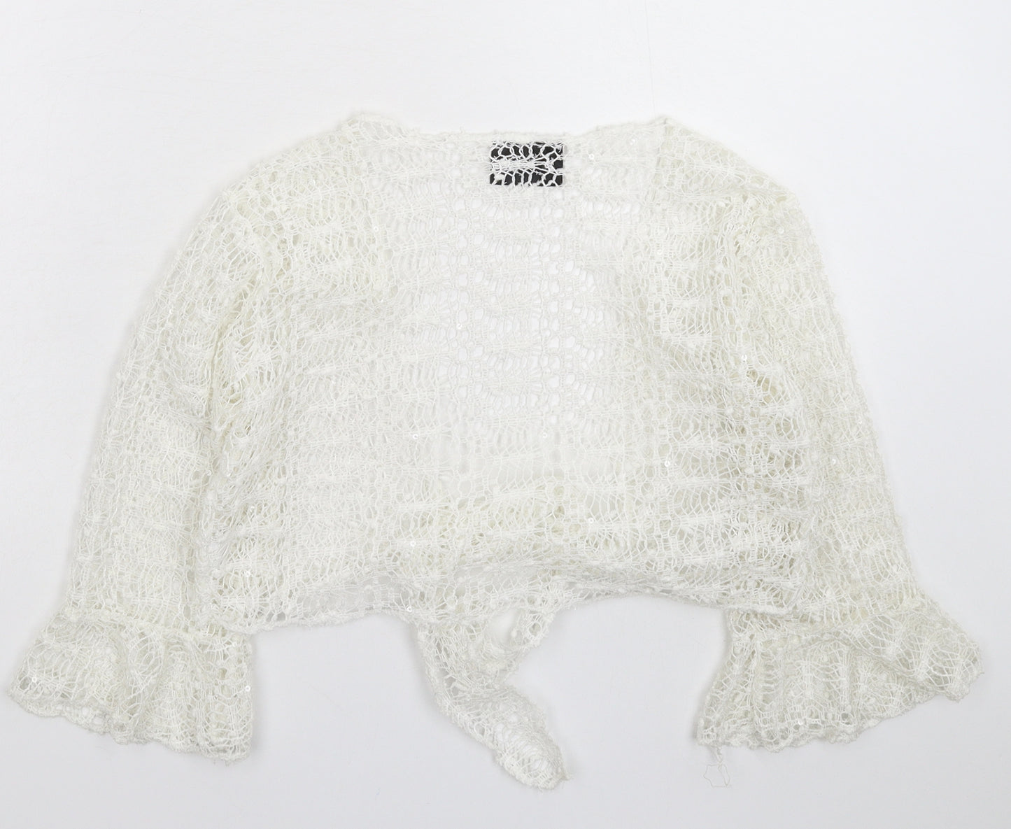 West One Womens White  Knit Cardigan Jumper Size 12