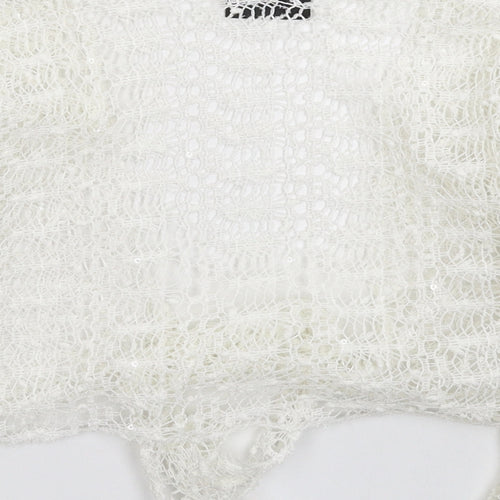 West One Womens White  Knit Cardigan Jumper Size 12