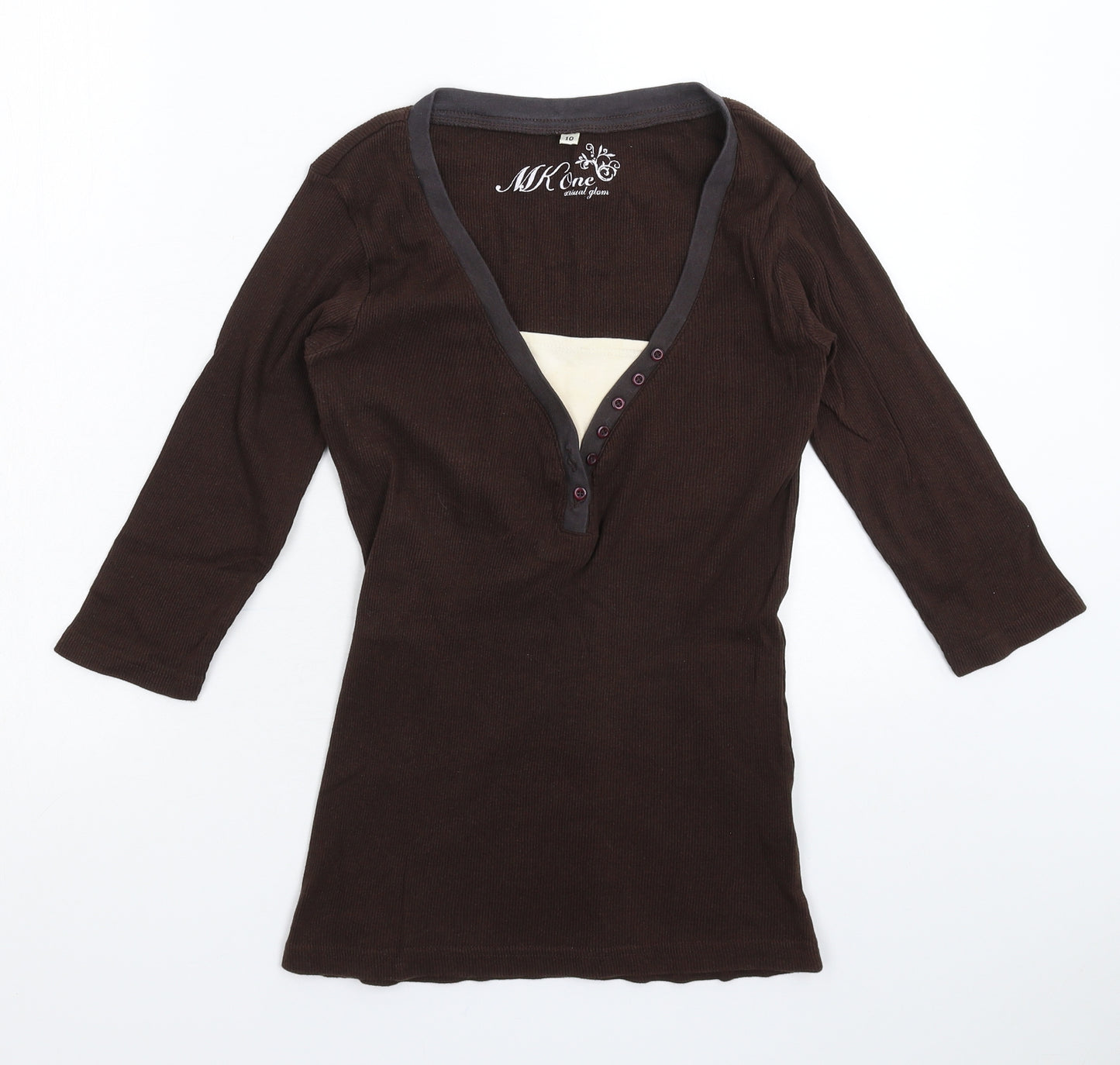 MK One Womens Grey   Basic T-Shirt Size 10