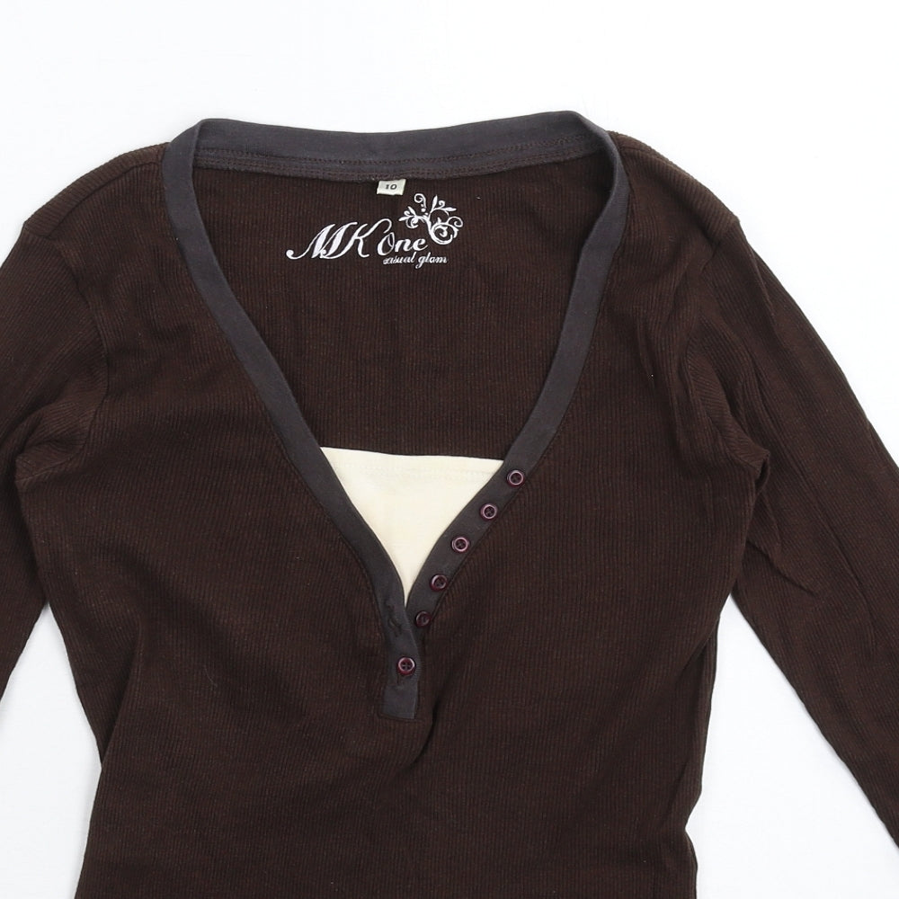 MK One Womens Grey   Basic T-Shirt Size 10