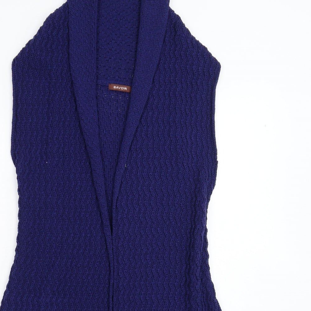Savoir Womens Blue  Knit Cardigan Jumper Size 10