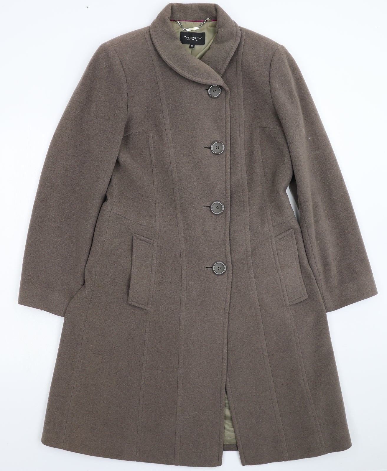 Debenhams Womens Grey   Overcoat Coat Size 10