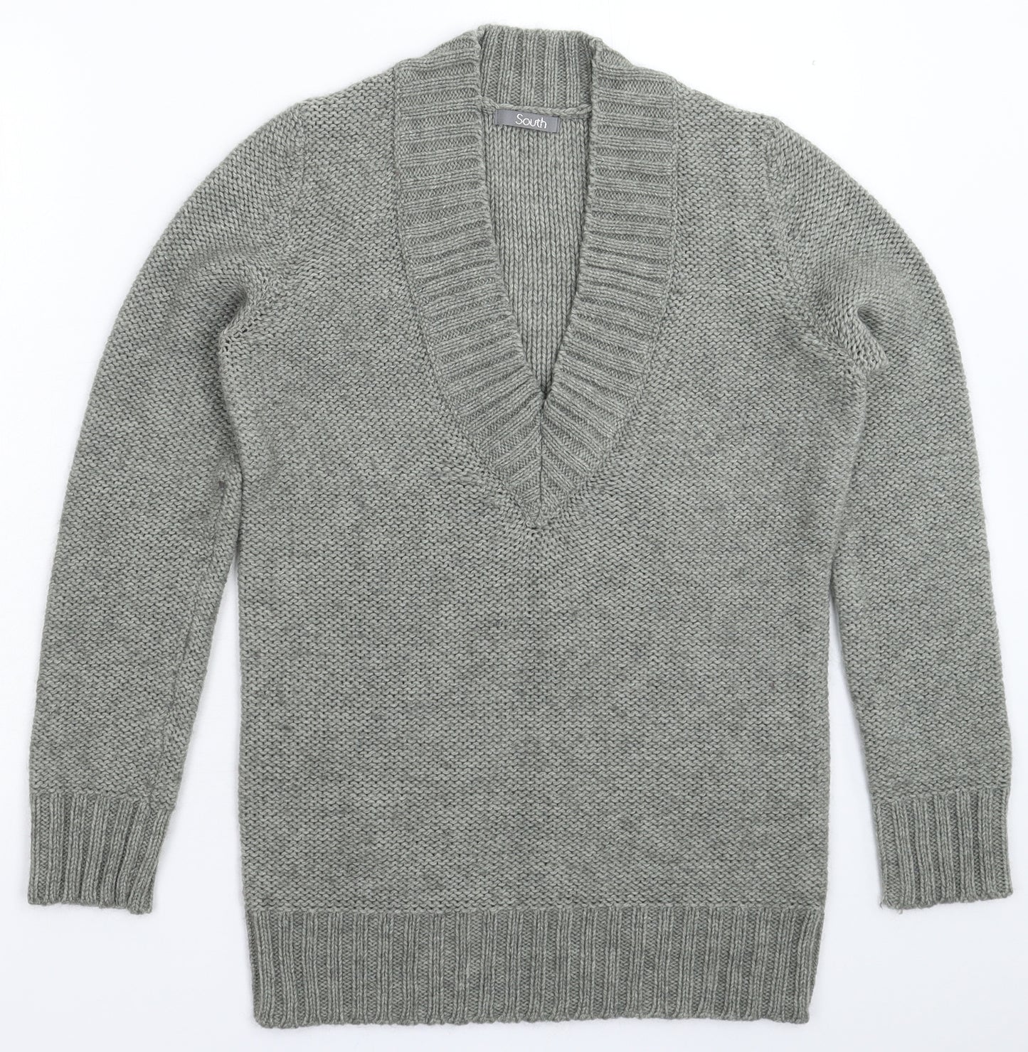 South Womens Grey  Knit Pullover Jumper Size 12