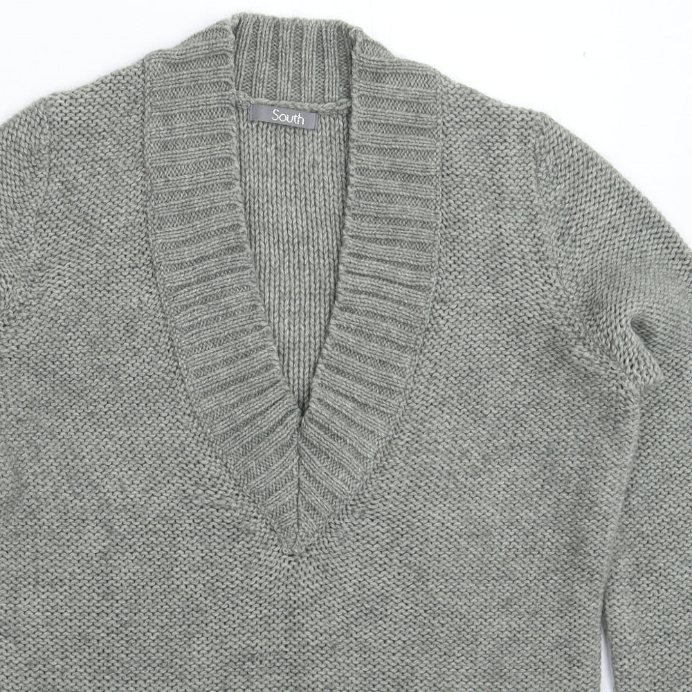 South Womens Grey  Knit Pullover Jumper Size 12