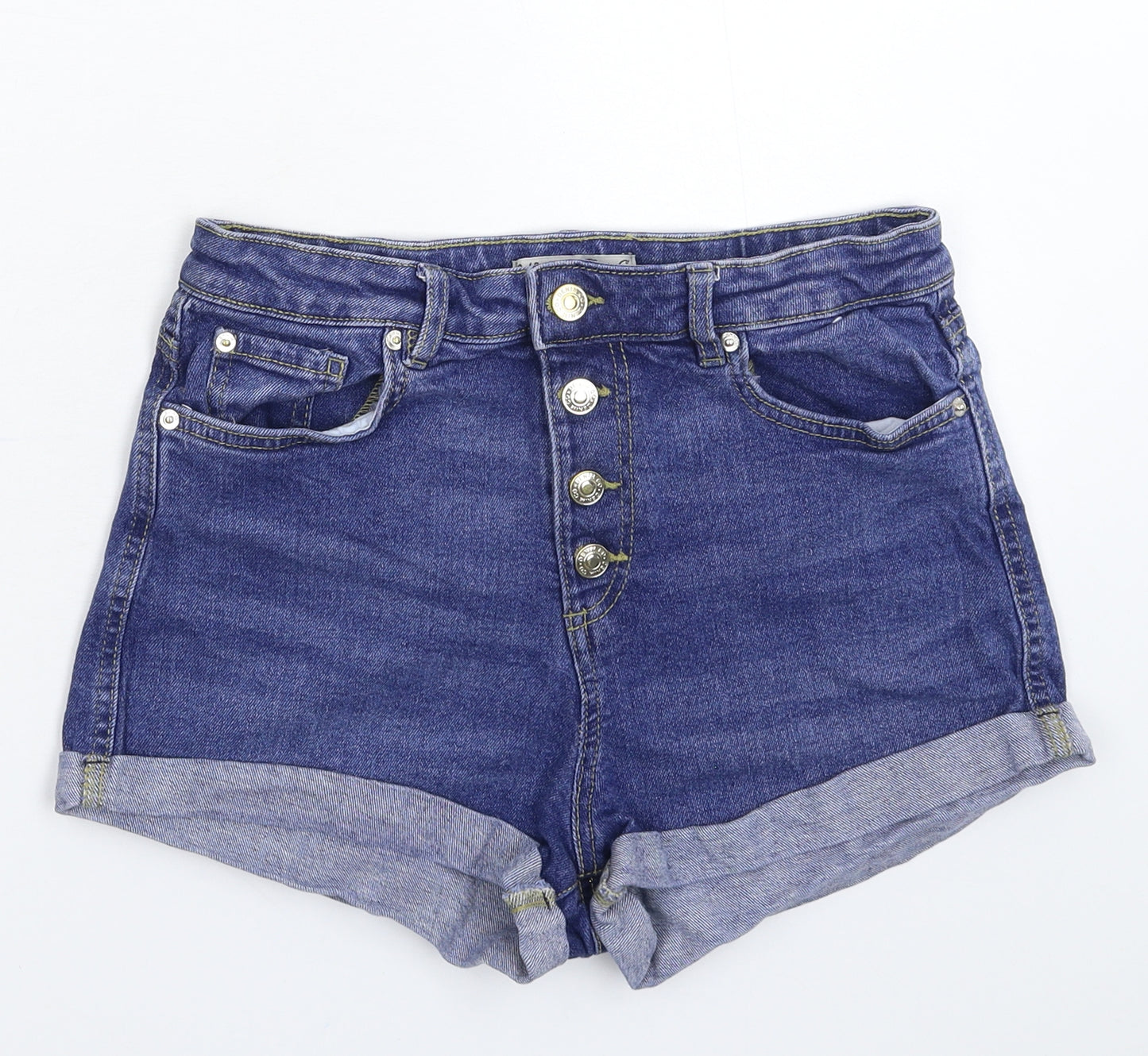 Denim & Co. Womens Blue  Denim Hot Pants Shorts Size 12