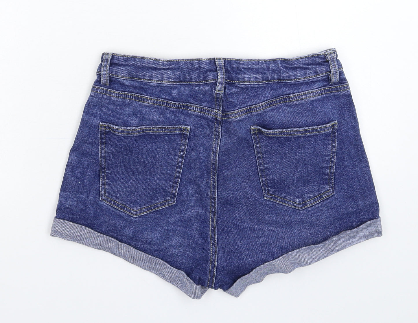 Denim & Co. Womens Blue  Denim Hot Pants Shorts Size 12