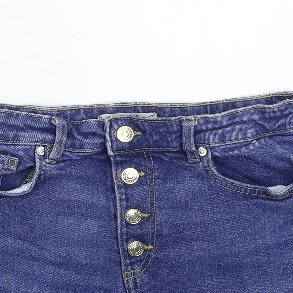 Denim & Co. Womens Blue  Denim Hot Pants Shorts Size 12