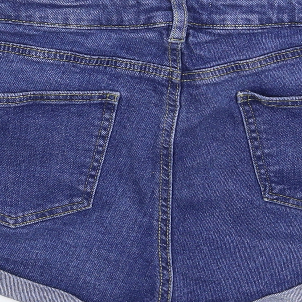 Denim & Co. Womens Blue  Denim Hot Pants Shorts Size 12
