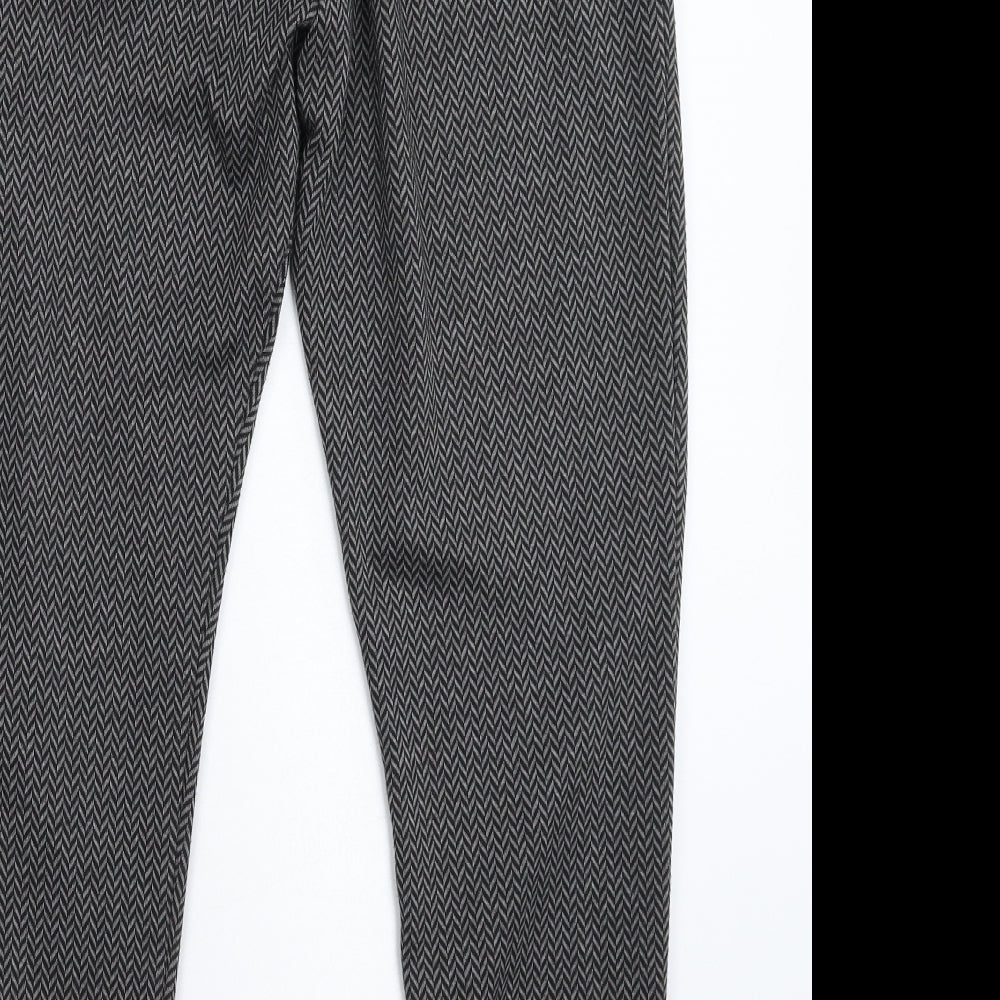 Atmosphere Womens Grey Herringbone  Trousers  Size 12 L28 in