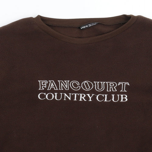 SheIn Womens Grey  Fleece Pullover Sweatshirt Size M